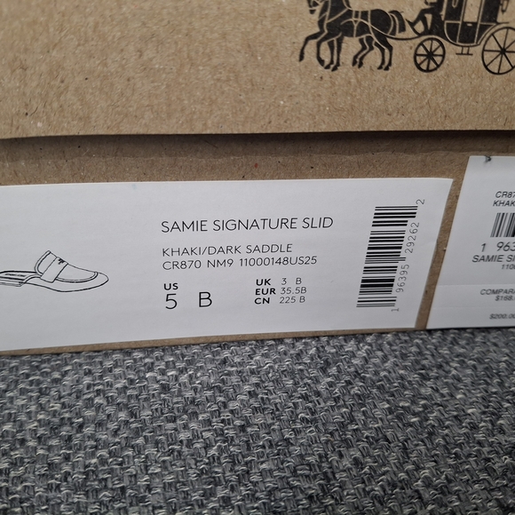 Coach Khaki and Dark Saddle Flats - Picture 1 of 5
